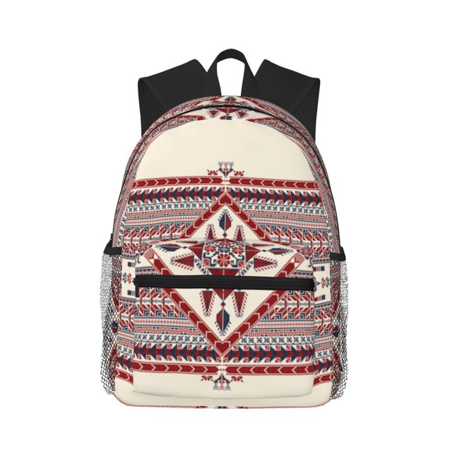 Disketp Fashion Tatreez Mochila Ligera Clásica con Múltiples Bolsillos, Mochila Casual para Hombre y Mujer, Ideal para Escuela, Trabajo y Viajes