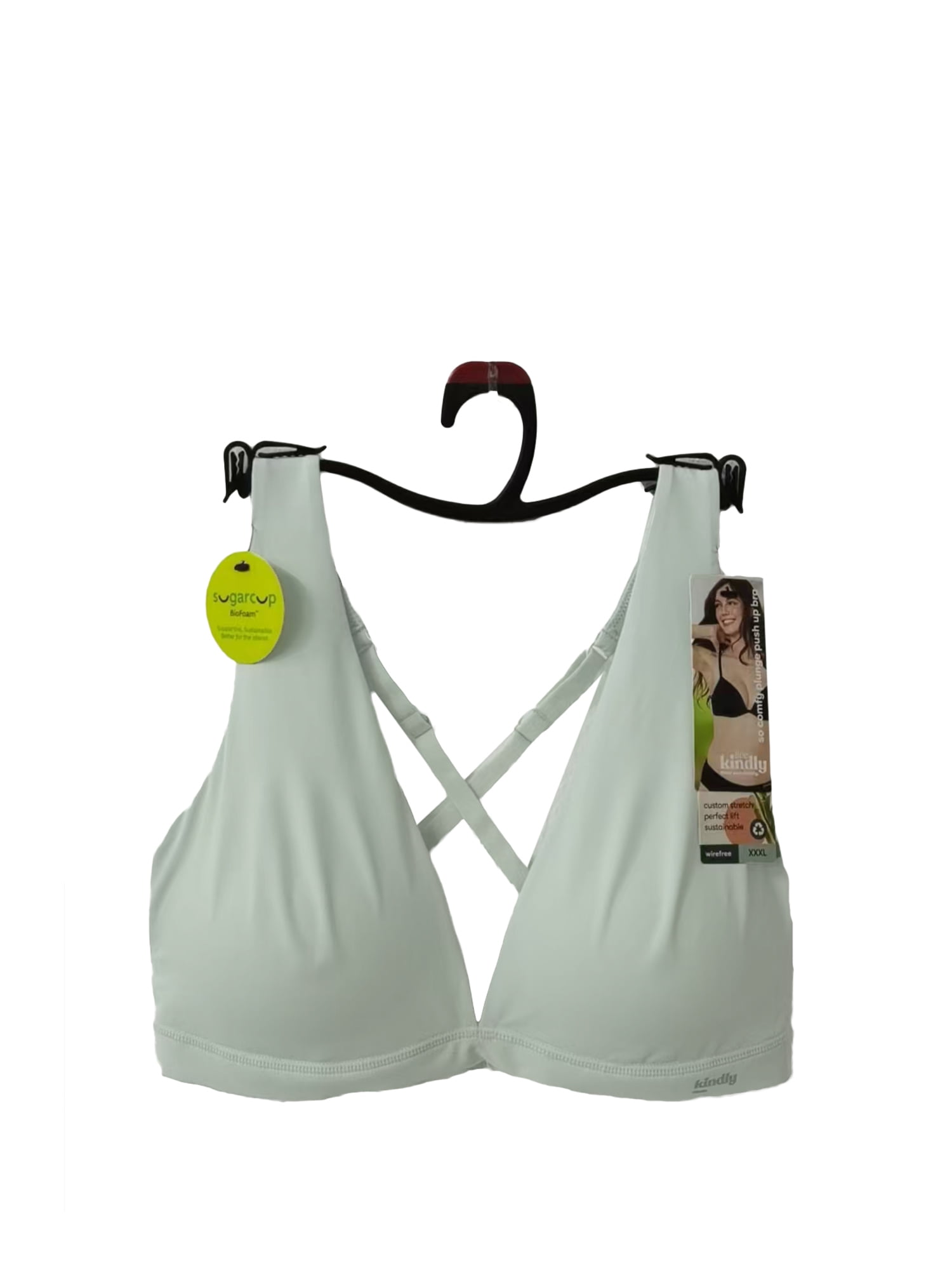 Kindly Yours Women’s So Comfy Micro Wire Free Push Up Plunge Bra, Sizes S-XXXL