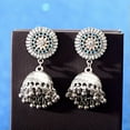 thumbnail image 2 of RSAMD Women Silver Round Earrings Traditional Bollywood Jhumka Jhumki Ethnic Jewelry-Style 2, 2 of 4