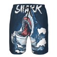 thumbnail image 4 of Kdxio Shark Pattern Mens Casual Shorts - Drawstring Summer Beach Sports Shorts for Men, 4 of 9