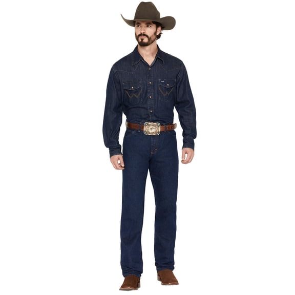 Wrangler Men's 47Mwz Premium Performance Cowboy Cut Regular Fit Prewashed Jeans Indigo 35W x 32L US