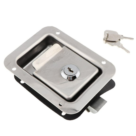 Stainless Steel Paddle handle for door | RV Door Lactches | Entry handle for door | Camper (Trailer) Front handle for door | Door Knob | with Keys