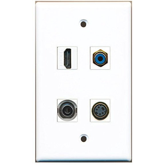 RiteAV - 1 Port HDMI 1 Port RCA Blue 1 Port S-Video 1 Port 3.5mm Wall Plate