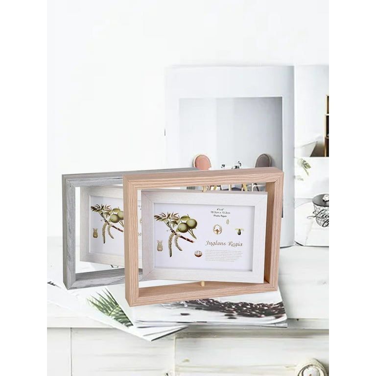 4X6 Walnut Double Sided Rotating Picture Frame For Parents And