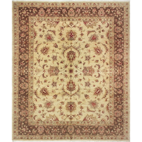 noori rug n3895 peshawar margarita area rug 8'4" x 9'11" beige/brown