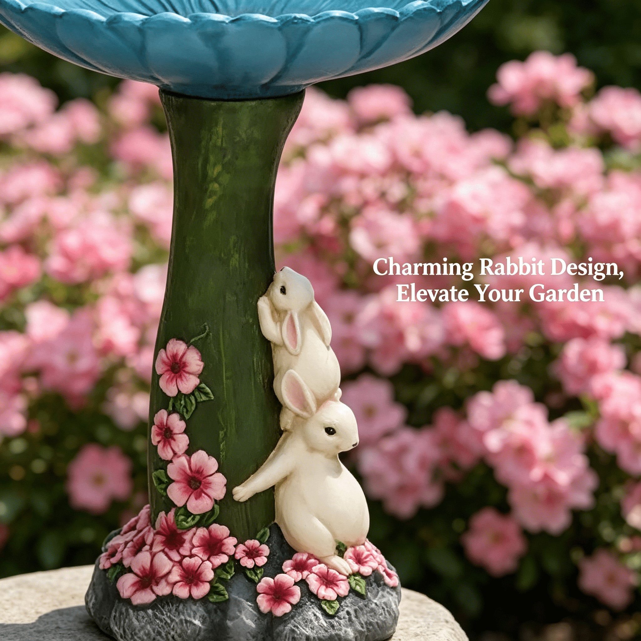 ACDANC 2026 New Bird Bath for Outside Sunflower Polyresin Birdbath Lightweight Birdbath Bowl with Rabbit Statue Antique Outdoor Bird Bath for Home Garden Yard