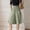 Green, variant on IUYRTFE Women's Elastic Waist Wide Leg Shorts Summer Casual Loose Fit Culottes with Pockets Button Decor