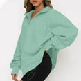 thumbnail image 4 of Autumn Winter Sweatshirts for Women Pull-up Oversize Fit Solid Color Womens Hoodies with Long Sleeves V Neck Breathable Athleisure Casual Cozy Workout Streetwear, 4 of 7