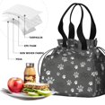 thumbnail image 4 of Grey Dog Paw Footprint Drawstring Lunch Bag Women - Drawstring Lunch Bag Insulated for Work Office - Stain-Resistant Large Lunchbags for Women with Multi-Pockets, 4 of 6