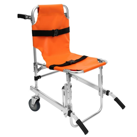 Transport Wheelchairs 2 Wheel Aluminum Alloy Stair Chair 350lbs Load Capacity Orange