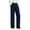 Dark Blue, variant on cocolona Womens Straight Wide-leg Corduroy Pants Fashion Solid Color Casual Loose Long Pants Elastic Waist Trousers with Pockets