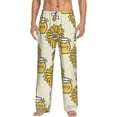 thumbnail image 2 of Picia Cartoon Honey Pot Bee Sunflower Mens Soft Woven Cotton Elastic Waistband Sleep Pajama Pant Lounge Sleep Pant With Pockets And Drawstring-Small, 2 of 9