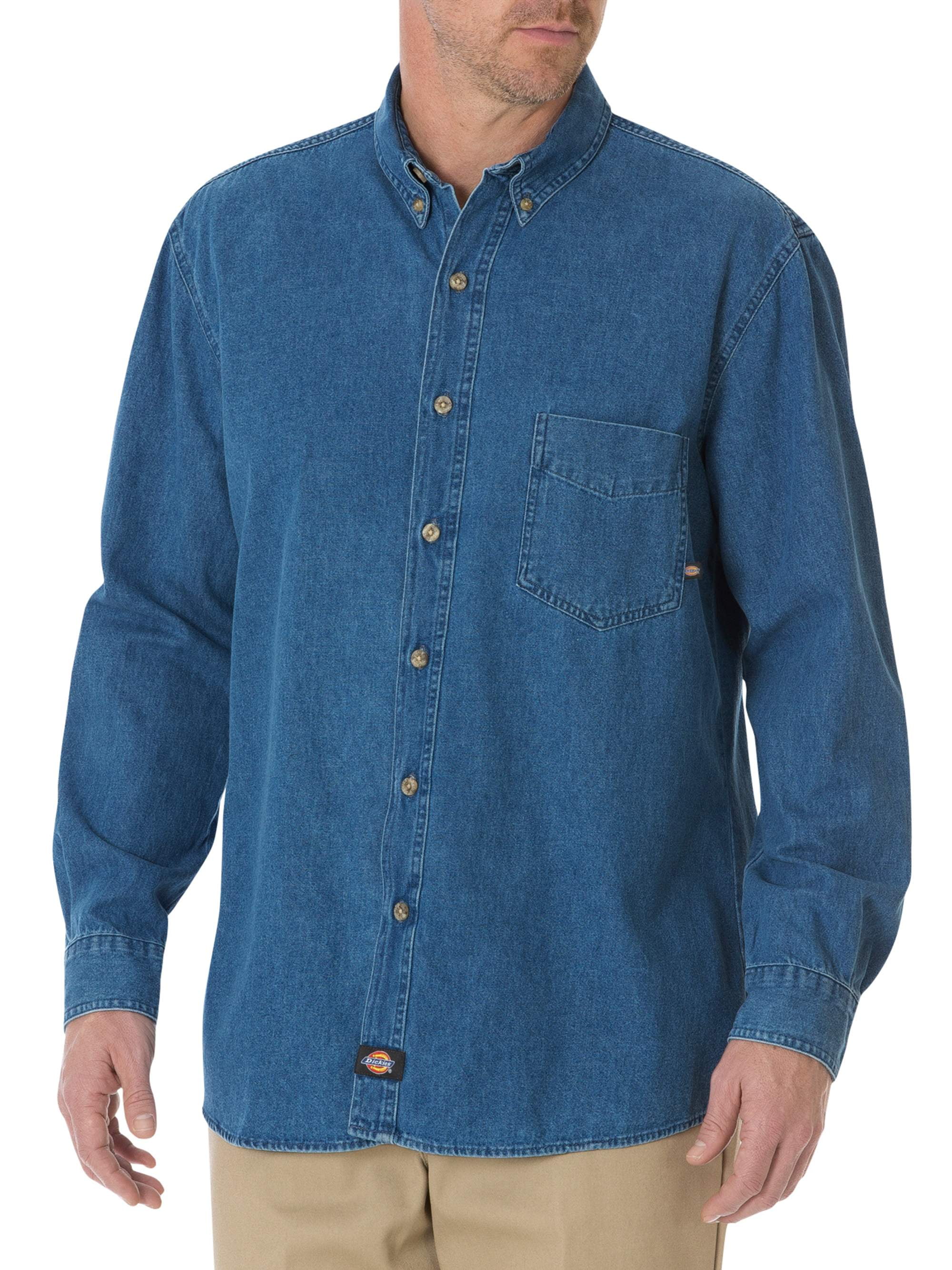Men's Long Sleeve Denim Work Shirt - Walmart.com