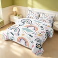 thumbnail image 3 of Erosebridal Cute Rainbow Twin Quilt Set, Kawaii Clouds Twin Coverlet Set, Polka Dots Reversible, Boho Rainbow, 2 Pieces (1 Bedspread and 1 Pillowcase), 3 of 7