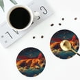 thumbnail image 4 of Fuzoiu Colorful Starry Sky Sleep Dog Print Leather Coasters Set,Drink Coasters Set of 4,for Tabletop Protection, Durable PVC Coasters,Home Décor and Housewarming Gift-Round Shape, 4 of 6