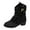Black, variant on SKIYLEVZ Mid-calf Boots for Women Wide Calf Cowgirl Boots Boots for Women Slip-on Flat Chelsea Boots Women Ladies Fall Slip On Women Shoes Winter Boots for Women