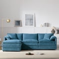 thumbnail image 2 of 103.5" Chenille Modular Sectional Sofa with Deep and Wide Seat, L Shaped Cloud Couch Set with Double Cushions, 4 Seat Sofa with Movable Ottoman, Oversized Indoor Furniture for Living Rooms (Blue), 2 of 12