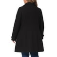 thumbnail image 4 of Agnes Orinda Women's Plus Size Coat Turndown Collar Single Breasted Warm Long Coats with Pocket 3X Black, 4 of 7