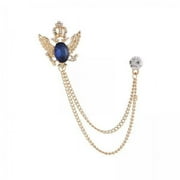 Sharplace 6xMen Chain Brooch Tassel Rhinestone Accessories for Shirts Clothes Coat