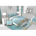 thumbnail image 3 of Erosebridal Hawaii Beach Coverlet Twin Size Starfish Seashell Bedding Set, Tropical Beach Theme Bedspread Set Coastal Lodge Cabin Quilt Set, Teal Blue Farmhouse Bed Set 2pcs, 3 of 4