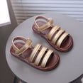 thumbnail image 6 of Ruyang Toddler Girls Gladiator Sandals with Ankle Strap Open Toe Strappy Flats Rubber Sole Lightweight Dress Shoes, 6 of 7