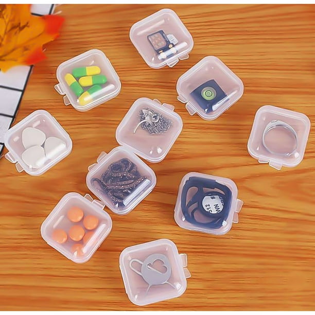 Mini Plastic Box,Small Clear Box Transparent Clear Plastic Containerwith  Lid Small Clear Container Built for the Future 