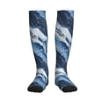 thumbnail image 2 of Socks Calf Pressure Socks Breathable Moisture Absorbent 11.8in×7.9in Full Print Designed For Hiking Walking Sports Slateblue Marble_3 1 Black, 2 of 8