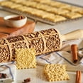 thumbnail image 7 of Dusknt Rolling Pin, Rolling, Clearance! Creative Pattern Rolling Pin Wooden Household Baking Embossed Carving Rolling Pin, 1Pc Rolling Pin, 7 of 7