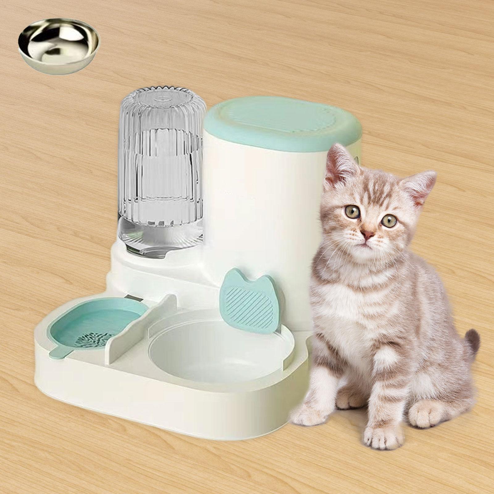 Serenable Automatic Cat Feeder and Water Dispenser Automatic Pet Feeder Compact Pet Supplies Travel Supply Food feed Dog Bowl for Puppy blue