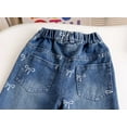 thumbnail image 3 of Tiijoy Girls Bow Pattern Pull On Jeans Straight Leg Relaxed Fit Denim Pants Trousers, 3 of 8