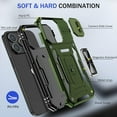 thumbnail image 3 of for iPhone 14 Pro Case with Slide Camera Cover，Built-in 360° Magnetic Rotate Ring Stand Magnetic Military Grade Shockproof Protective Case for Women and Men-Olive Green, 3 of 11