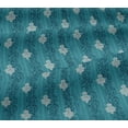 thumbnail image 4 of oneOone Cotton Jersey Teal Blue Fabric Stripe|Leaves & Floral Block Dress Material Fabric Print Fabric By The Yard 58 Inch Wide, 4 of 4