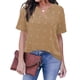 thumbnail image 1 of Qarigey Blusa con cuello en V Camisa estética holgada Oficina Vacaciones Playa Compras Moda Verano Top Novia Madre Ropa Prendas para la parte del cuerpo Caqui XXL Qarigey AP011062-30, 1 of 5