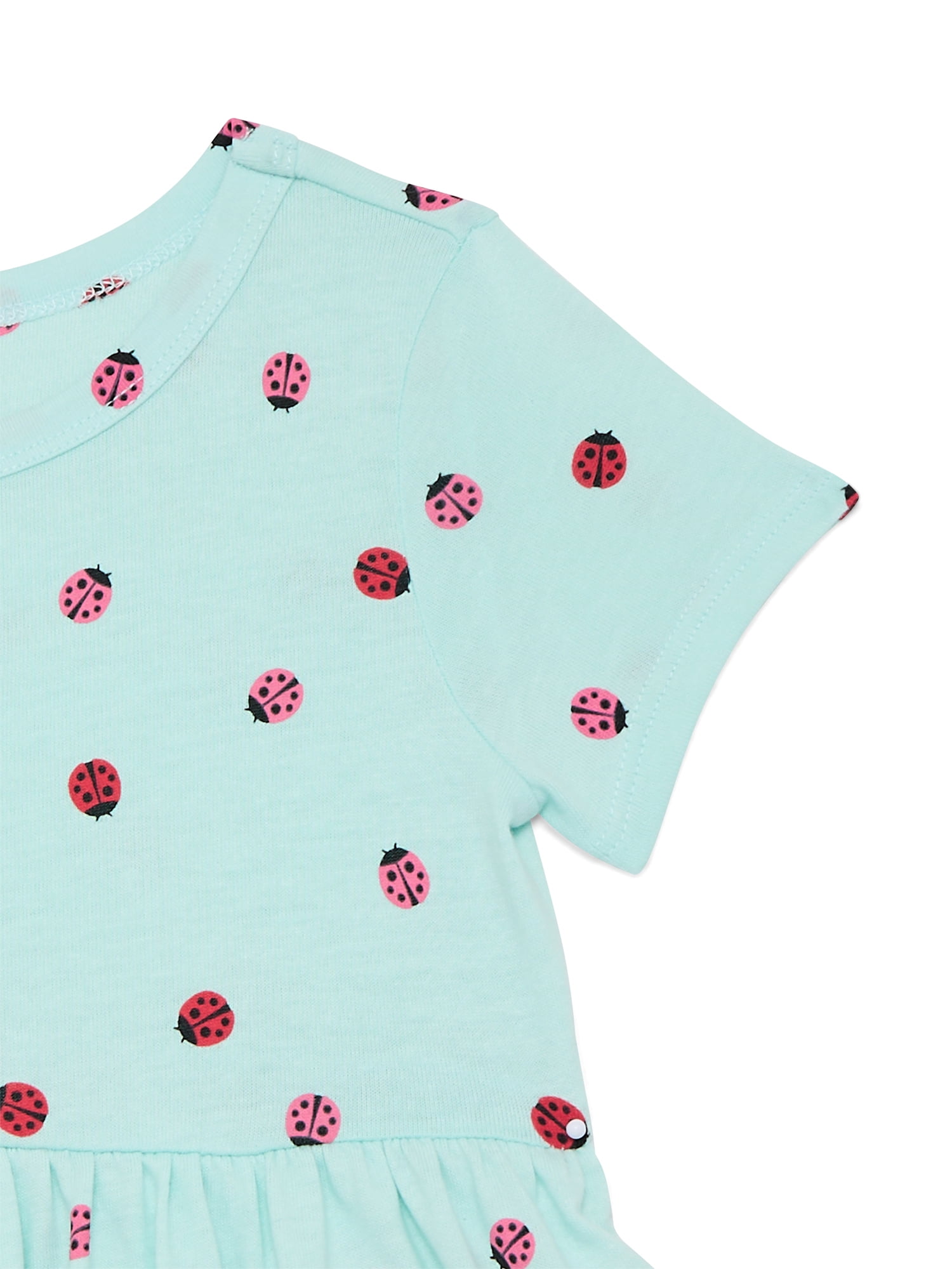 Wonder Nation Baby and Toddler Girls Play Dress with Short Sleeves, Sizes 0/3M-5T