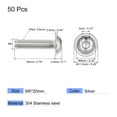 thumbnail image 2 of Uxcell M5 x 20mm 304 Stainless Steel Flanged Button Head Socket Cap Screws 50 Pack, 2 of 5