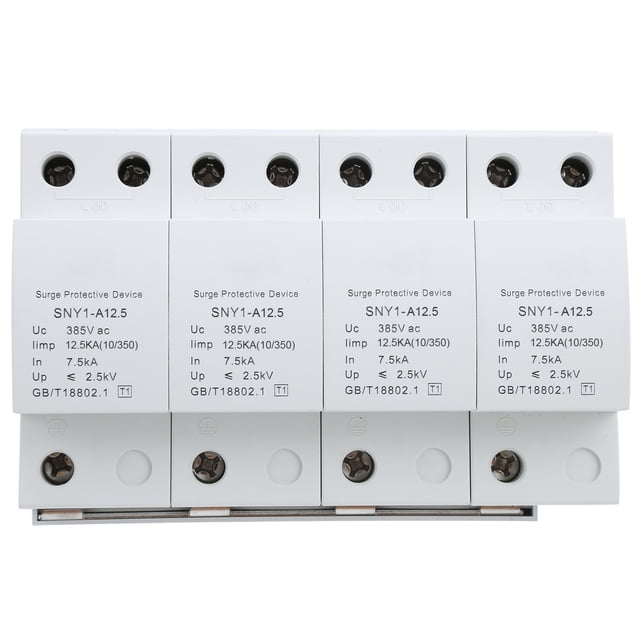 Protector contra sobretensiones 4P, disyuntor de protección contra truenos para uso doméstico, 385 V CA (12,5 KA)