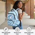 thumbnail image 4 of Chririnla Blue Polka Dot Pattern Zaino per ragazze with Lightweight Side Pockets Book Bag, traspirante 17 Inch School Bag for Hiking Daily Commute Elementary School, 4 of 9