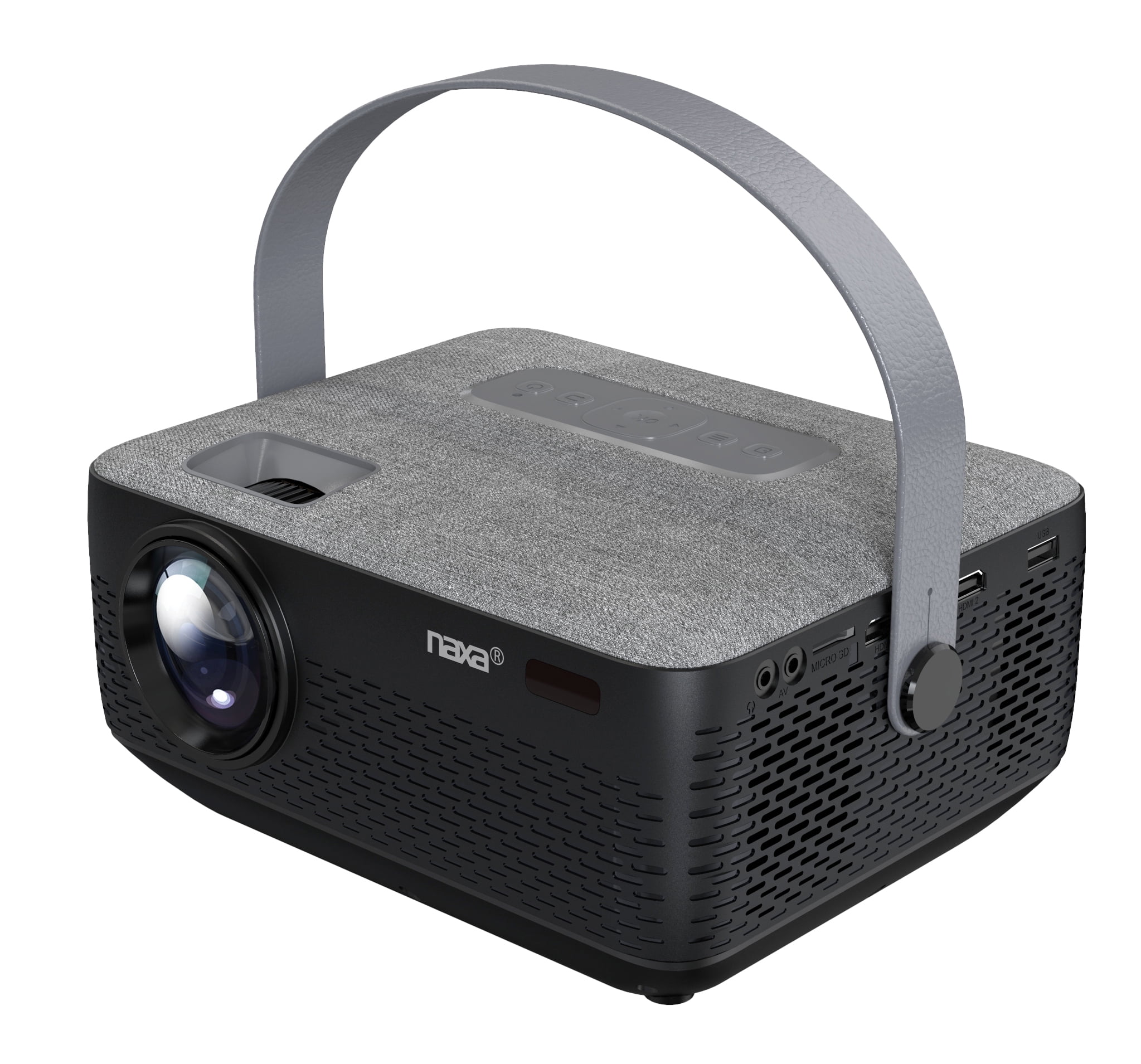 Naxa Electronics NVP-2003 Portable 100-inch Home Theater 720P LCD Projector Player with Built-in Rechargeable Battery, Bluetooth, HDMI, USB 2.0, MicroSD Card Support, Black (NVP-2003)