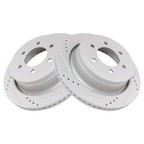 TRQ Rear Performance Brake Rotors Set Vented Premium G-Coated Cross Drilled & Slotted Fits Select 2012-2020 Ford F-150