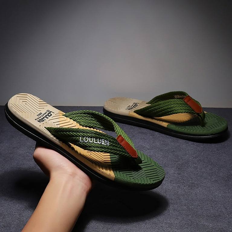 Cathalem Yoga Sandals for Men Casual Slippers For Men Beach Flip Flops  Outdoor Fashion Sandals Men's Leather Sandals Size 10 AG 10