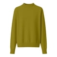 thumbnail image 6 of ManxiVoo Women's Lightweight Sweater Semi Turtleneck Long Sleeve Pullover Layering Base Top for Work Office Comfort Stretch Knit Casual Chic S Size Yellow, 6 of 6