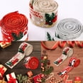thumbnail image 3 of [BIG CLEARANCE]Classic Christmas Holiday DIY Fabric Swirl Ribbon Burlap Ribbon With Wired Edge Gift Wrapping Christmas Tree Ribbon Wreath Bows Trims Decorations, 3 of 6
