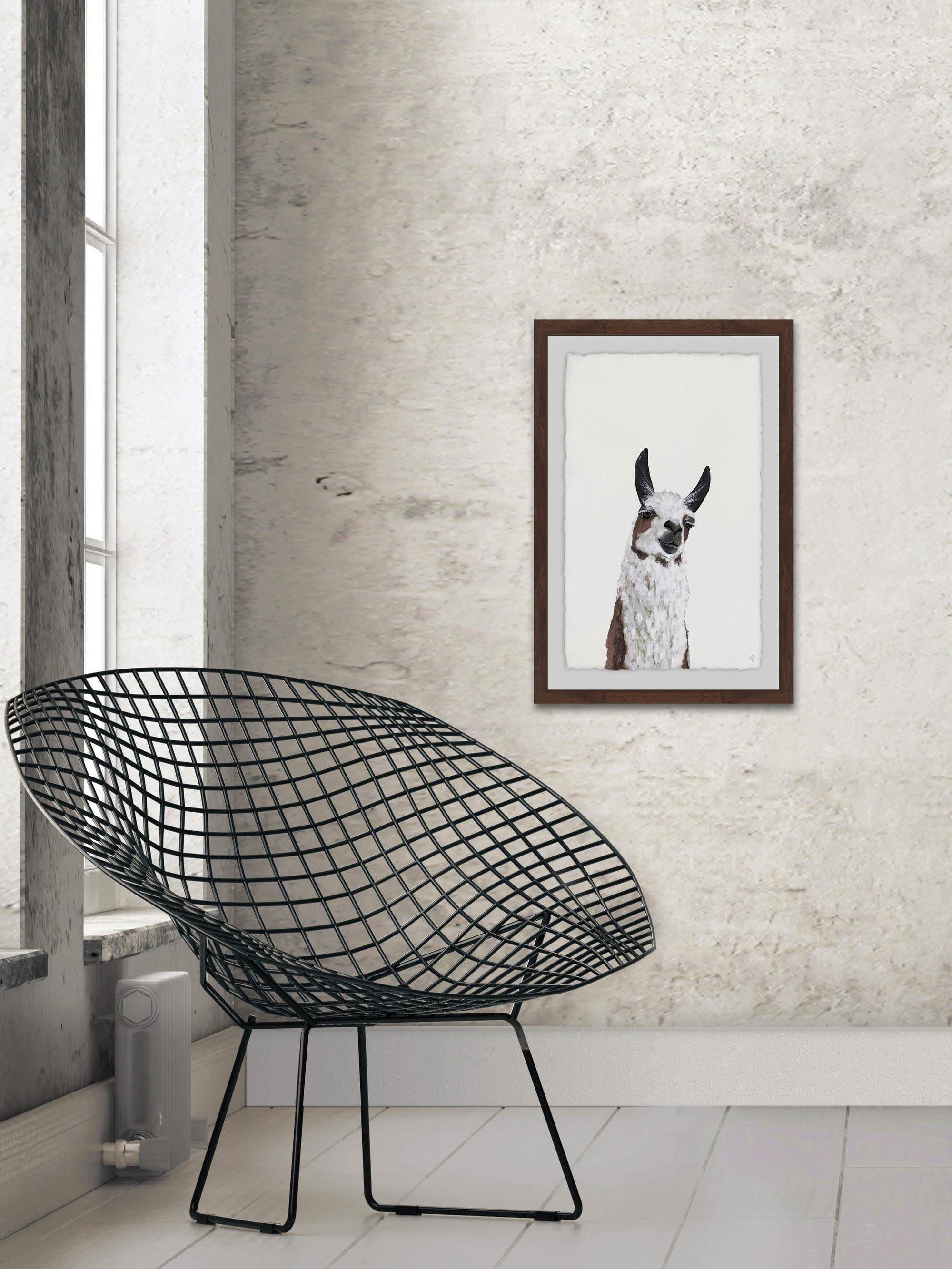Snobbish Llama Framed Painting Art Print