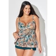 thumbnail image 4 of Swimsuits for All Women's Bra Sized Faux Flyaway Underwire Tankini Top, 4 of 6