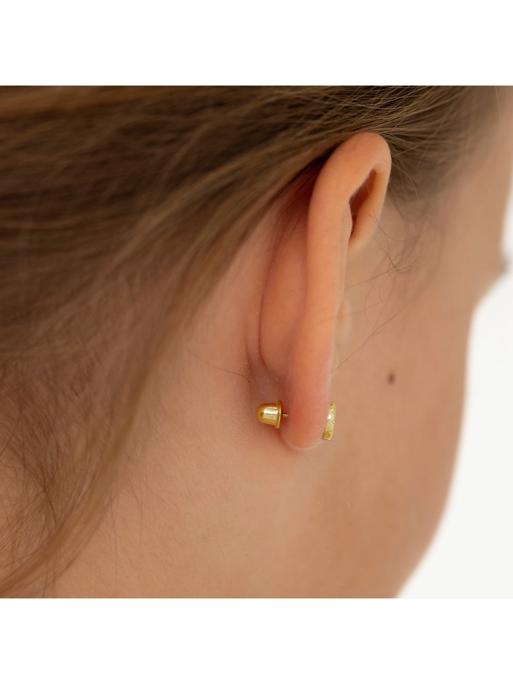 Replacement Pair (2) 14k Yellow Gold Earring Screw Backs Fits In Season Jewelry