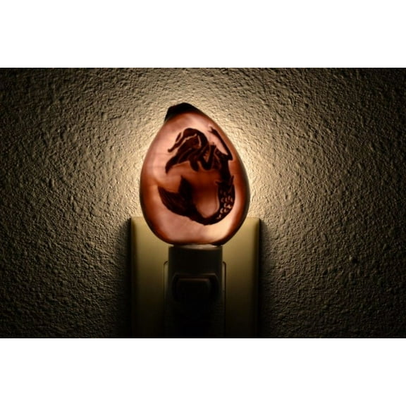 Carved Tiger Cowrie Mermaid Sea Shell Nightlight