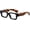 Black Leopard, variant on Square Thick Frame Glasses for Women Men Chunky Rectangle Blue Light Glasses Non Prescription Eyeglasses