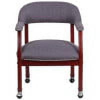 Flash Furniture Sarah Gray Fabric Luxurious Conference Chair with Accent Nail Trim and Casters