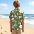 thumbnail image 7 of qucoqpe Kids Hawaiian Shirt Short Sleeve Tropical Floral Beach Vacation Summer Short Sleeve Collared Button Pocketed Down Boys and Girls Shirts Trendy Casual Thin Comfy Tops for Teens, 7 of 7