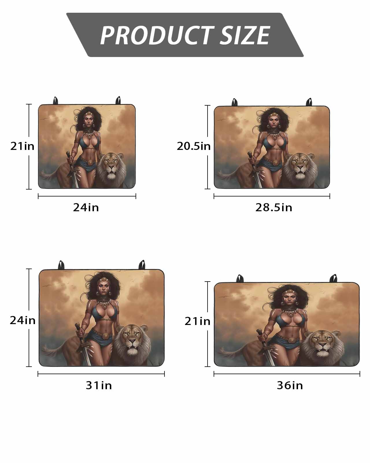 Vintage African Stove Top Covers for Electric Stove, 28'x20'' Tribe Lion and Warrior Woman Glass Ceramic Stove Cover Foldable Rubber Mat Heat Resistant Cooktop Protector for Kitchen